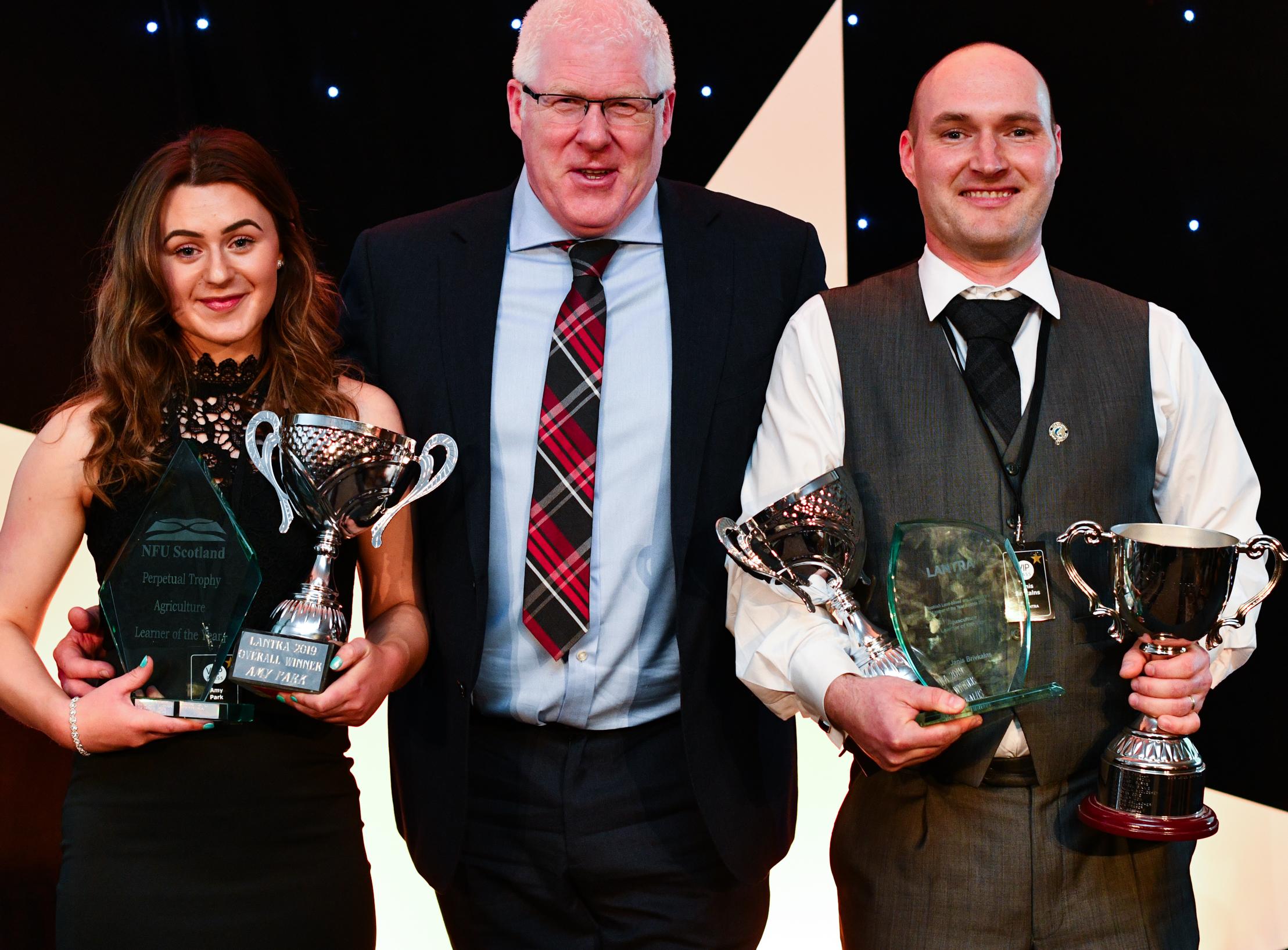 Joint overal learners of the year from Lantra Scotland event