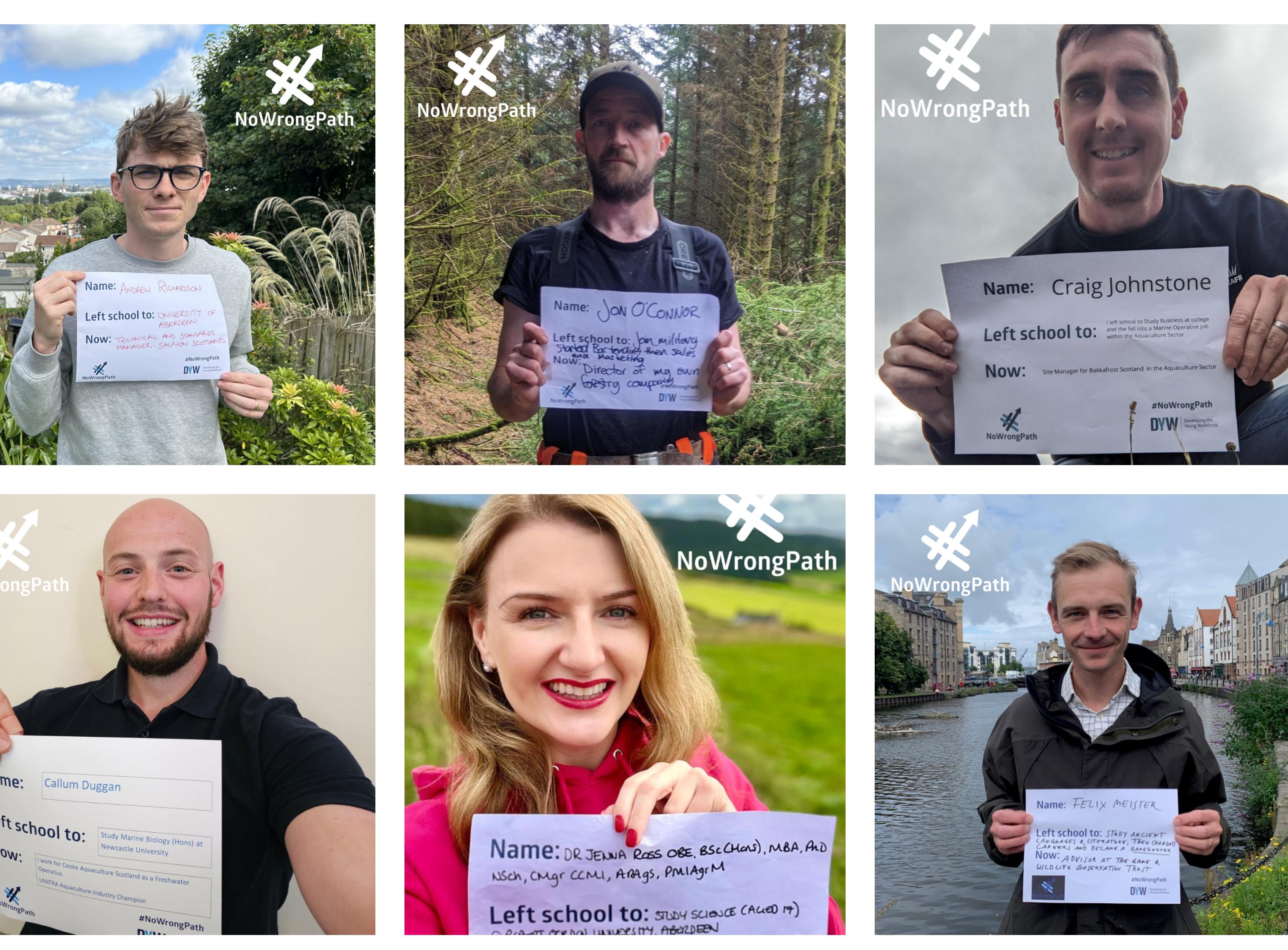 Photos of Lantra industry champions taking part in #no wrong path campaign
