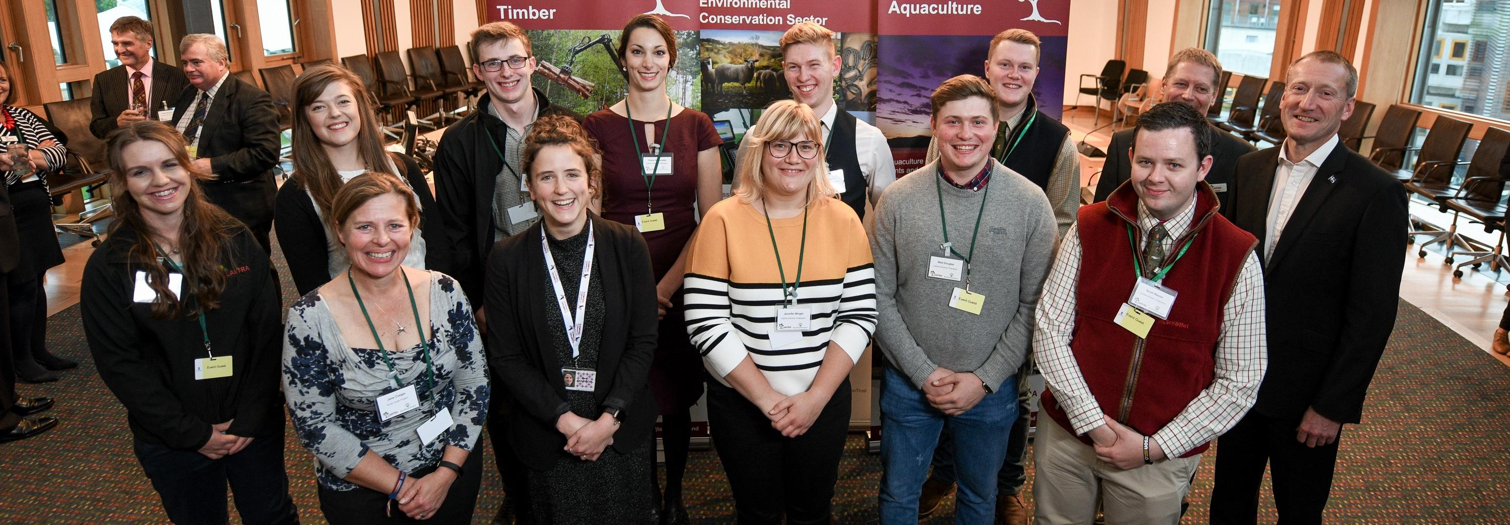 Lantra's industry champions with speakers at Parliamentary reception to celebrate achievements of rural youth