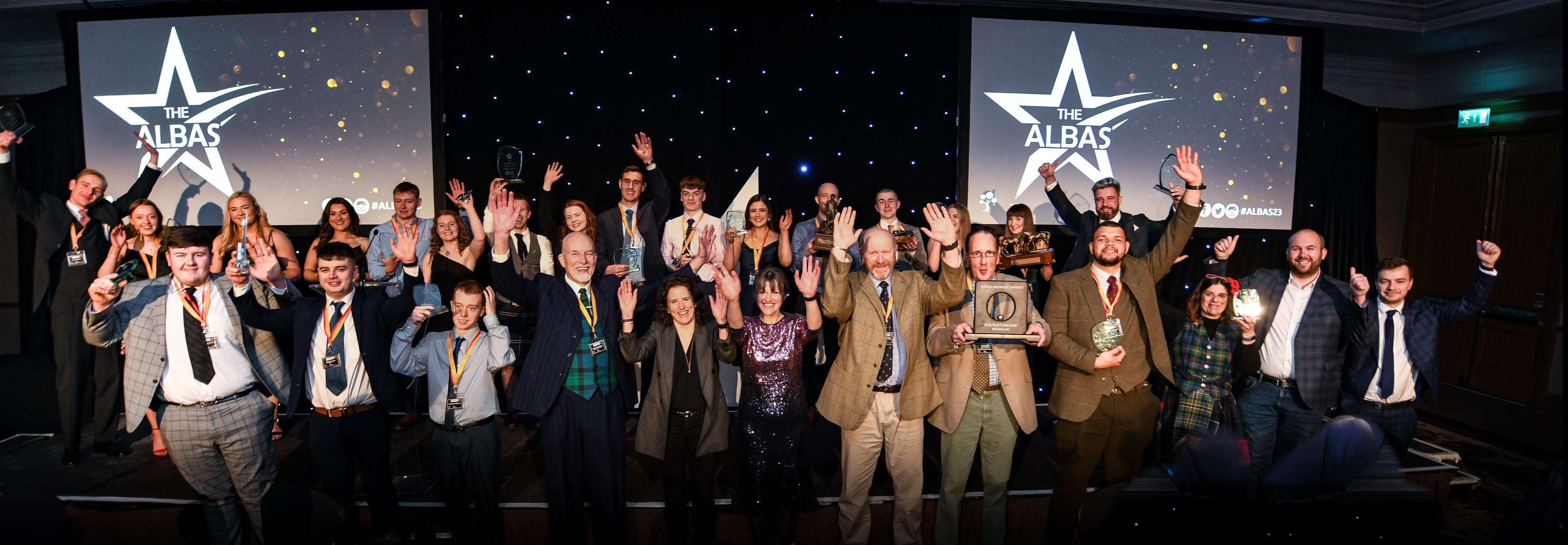 Winners at Lantra Scotland's ALBAS in 2023 celebrate