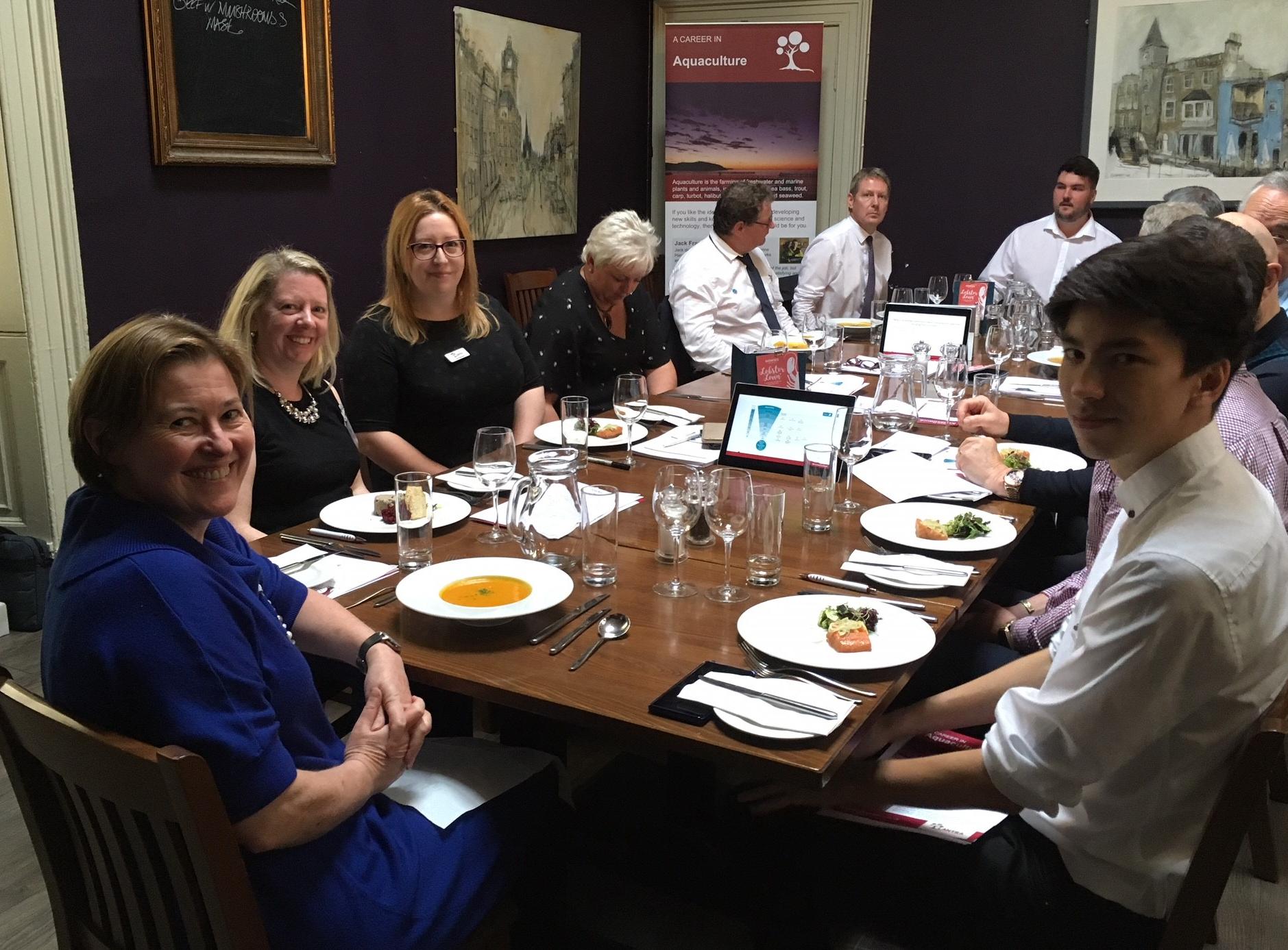 Aquaculture lunch with Lantra Scotland Chairman and industry figures