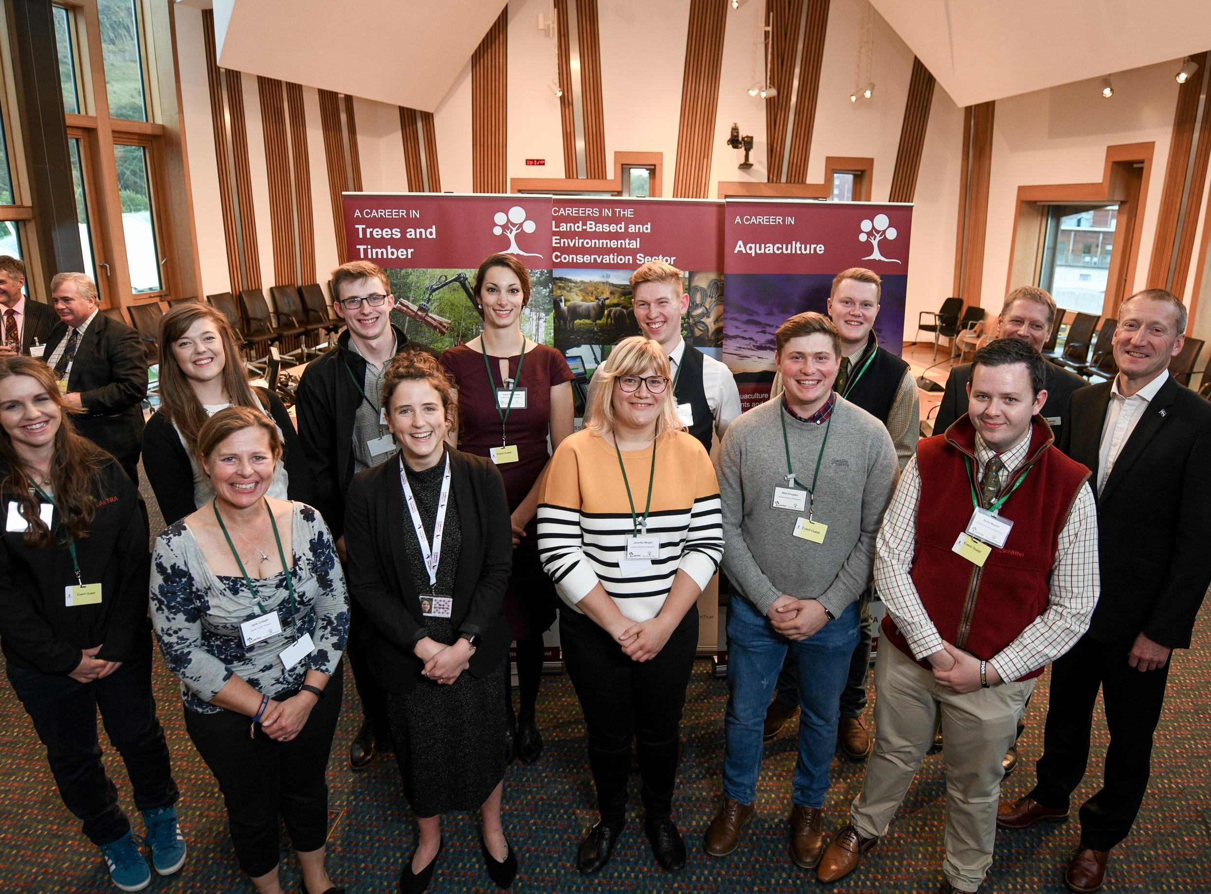 Lantra's industry champions with speakers at Parliamentary reception to celebrate achievements of rural youth