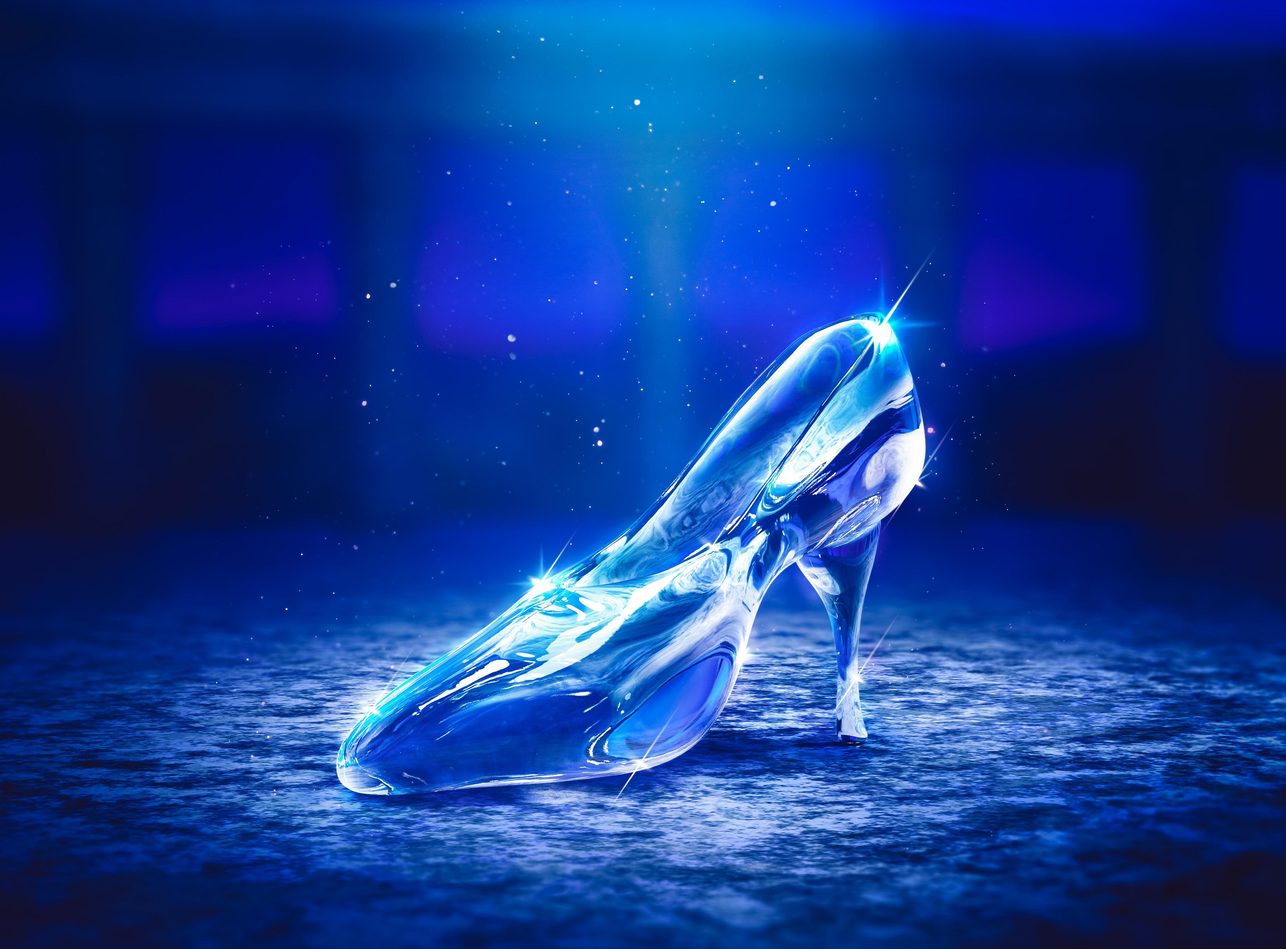 Glass slipper in spotlight