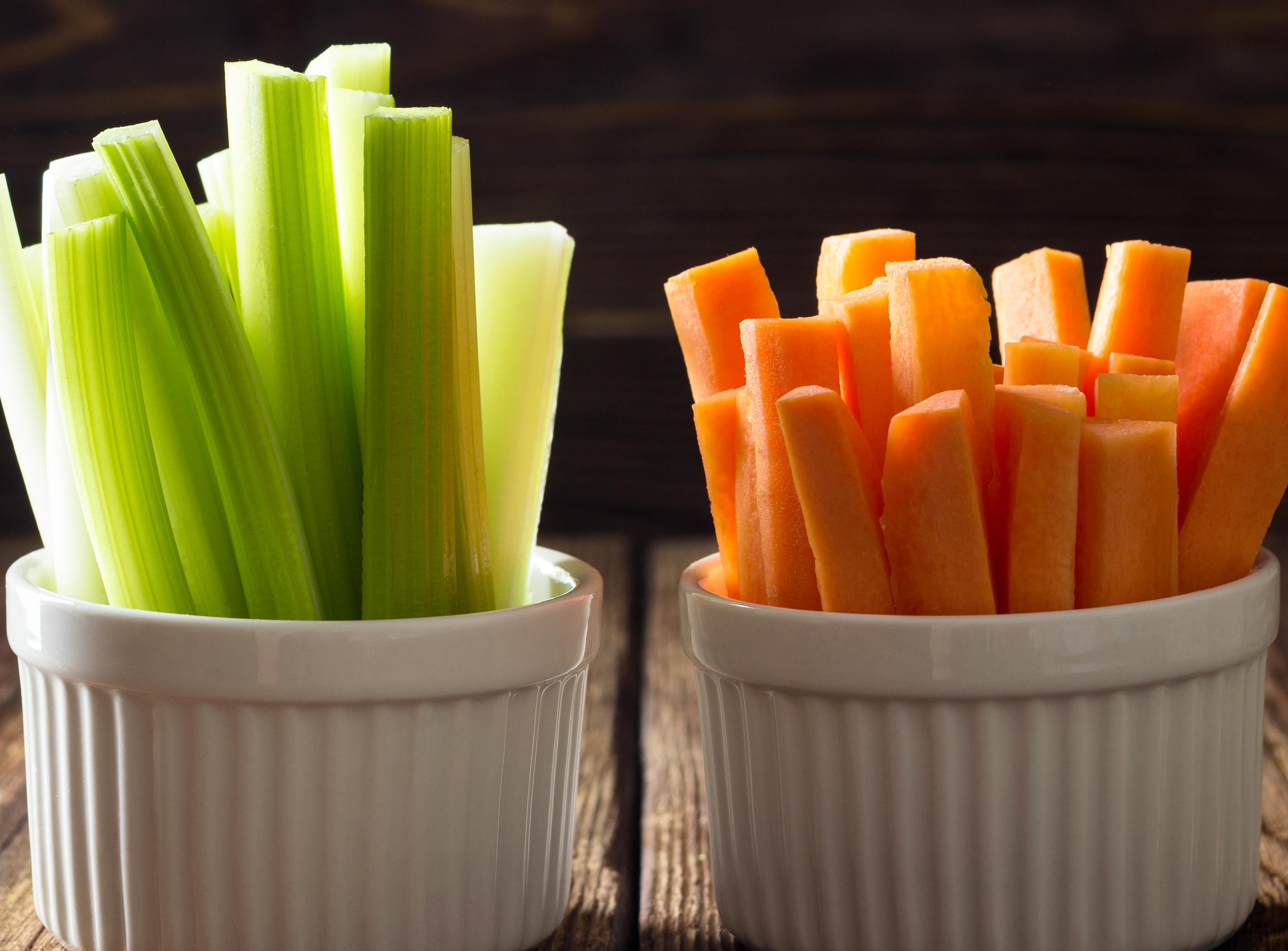 Celery and carrot sticks